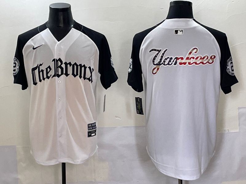 Men 2025 New York Yankees Blank White black Five generations Joint Name Nike MLB Jersey style 56->new york yankees->MLB Jersey
